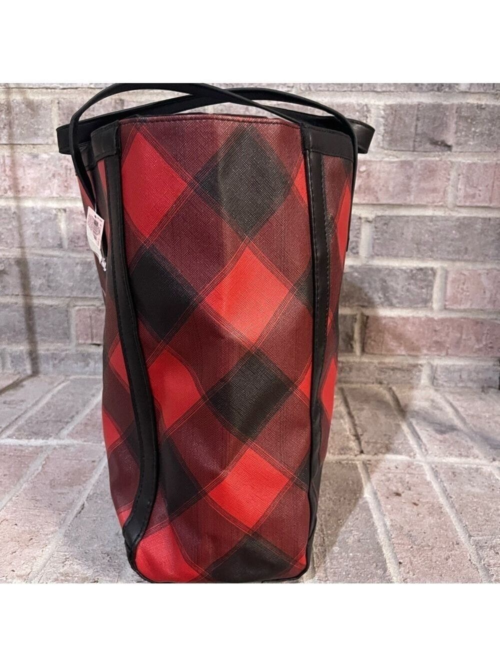 Victoria's Secret Red and Black Plaid Tote - Picture 6 of 9